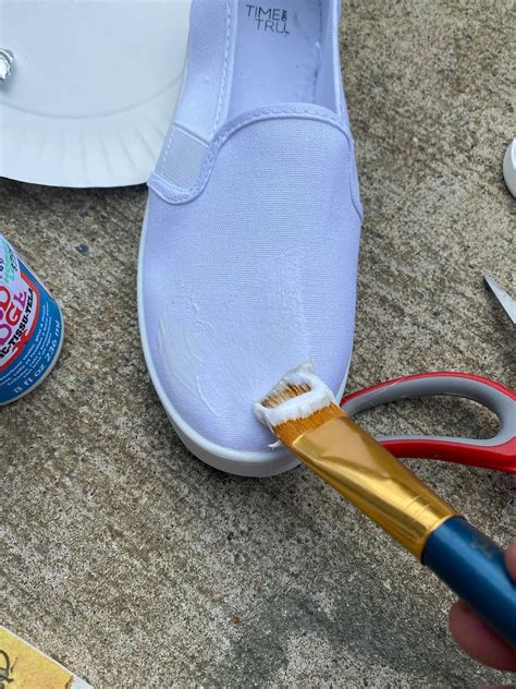 DIY Mod Podge Sneakers The Shabby Tree Modge Podge Fabric Mod Podge