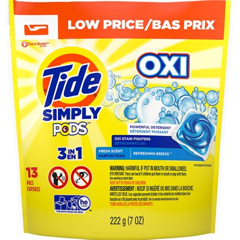 Tide Simply Pods Detergent, Oxi, Refreshing Breeze, 3 in 1 | Shop | D ...