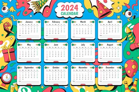 Calendario 2024 Vettore Gratis