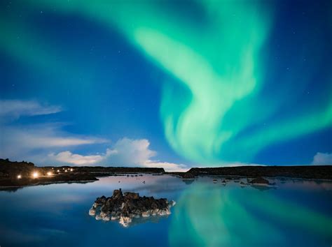 Aurora Over the Blue Lagoon in Iceland Print | 50*75cm