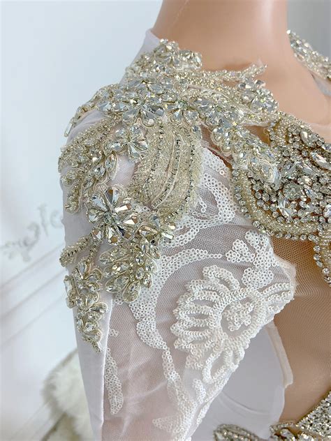 Ocstrade White Sequin Silver Rhinestone Prom Dress Women Elegant Ball