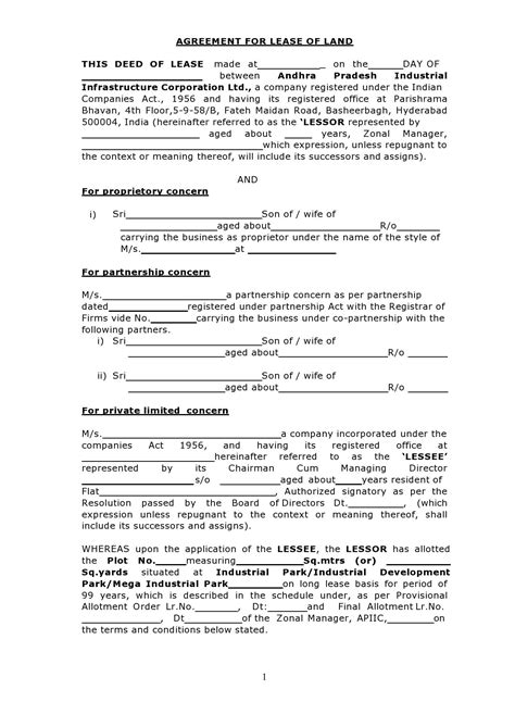 37 Free Land Lease Agreements [word And Pdf] ᐅ Templatelab