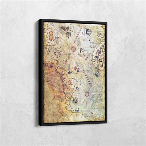 Piri Reis Map Canvas Ottoman Empire Historical Map 1513 Pi Inspire Uplift