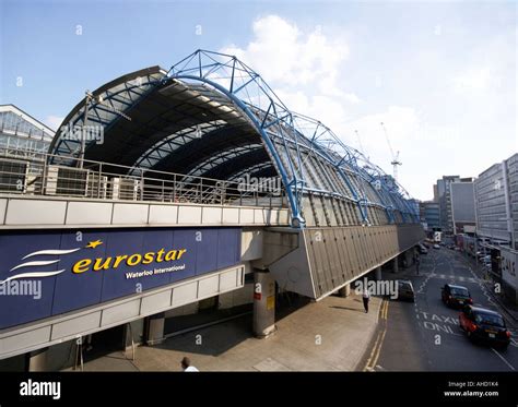 Exterior of the original Eurostar terminal at Waterloo station London ...