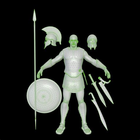 Modular Spartan Warrior With Weapons