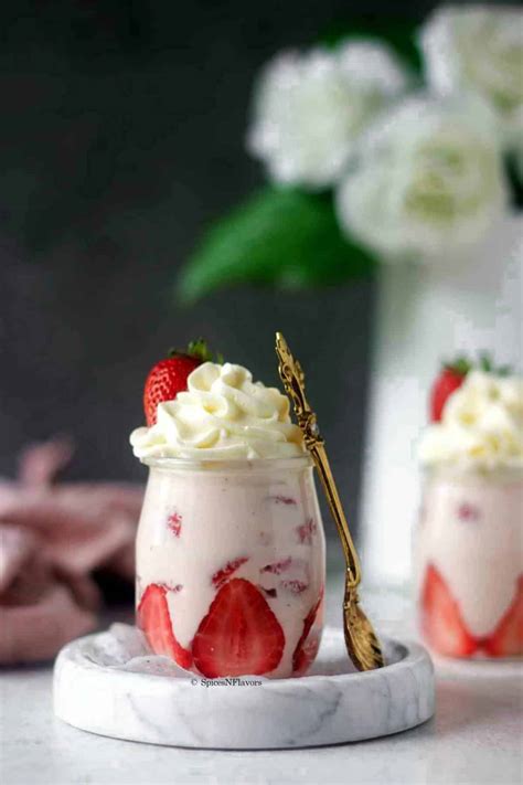 Quick And Easy Strawberries And Cream Dessert In 5 Mins Spices N Flavors