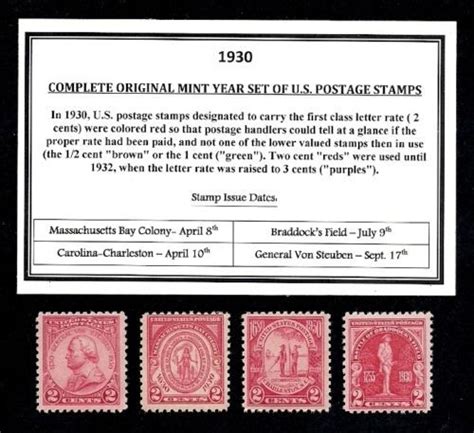 1930 COMPLETE COMMEMORATIVE YEAR SET OF MINT MNH VINTAGE U S POSTAGE