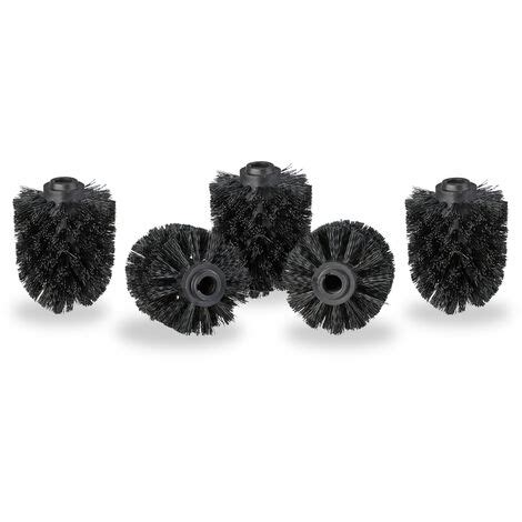 Relaxdays Tête de rechange pour brosse WC lot de 5 orifice intérieur 12