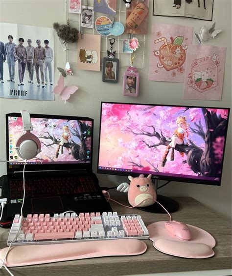 gaming setup 💗💗 | Computer desk setup, Gaming room setup, Room setup