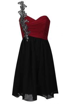 Burgandy and Black One Sleeved Prom Dress £55.00 Available on www ...