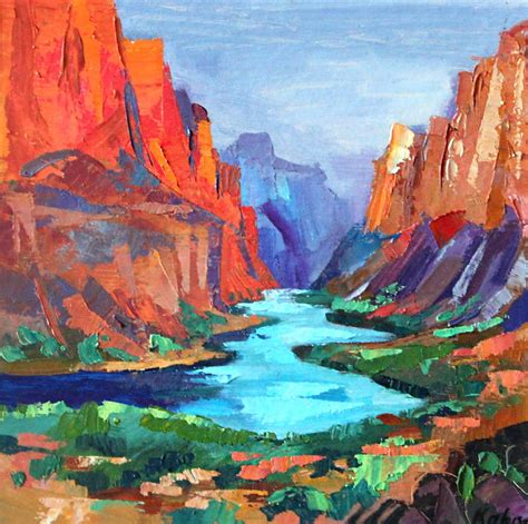 Grand Canyon Painting Original Art Impasto Arizona National Park Grand