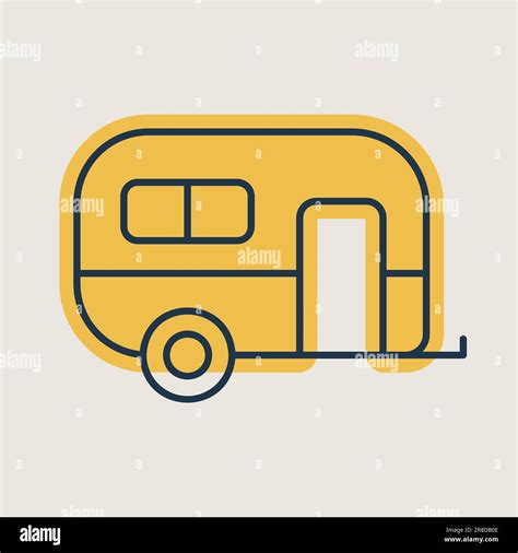 Caravan Trailer Vector Isolated Icon Camping Sign Graph Symbol For