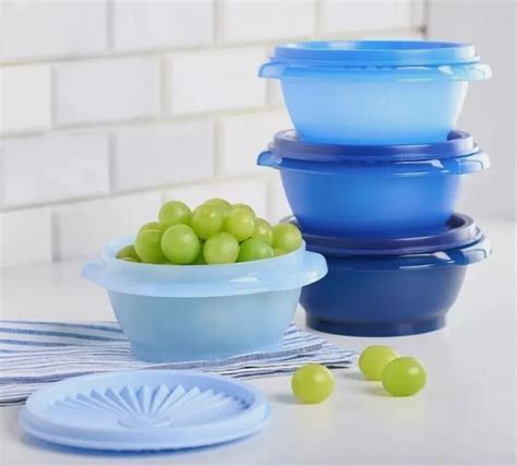 Tupperware Classic Servalier Bowls Shades Of Blue Oz Set Of New Ebay