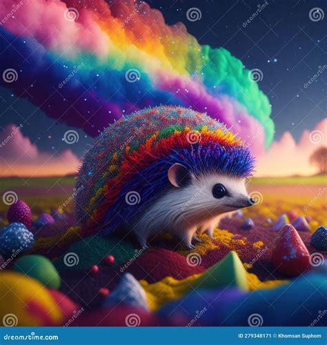 Celestial Quills Ai Generated Hedgehog Portraits In A Galaxy Rainbow