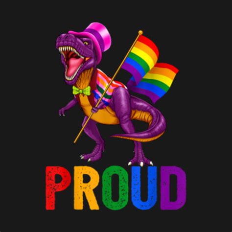 Dinosaur T Rex LGBT Gay Pride Gift Flag Gay Pride Gift Idea Long