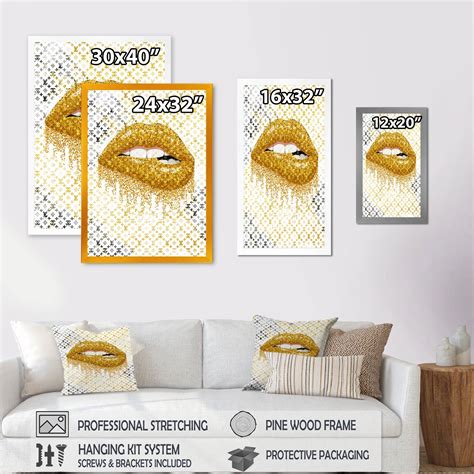 Designart Luscious Designer Lips Iv Fashion Framed Art Print Bed Bath And Beyond 37289829