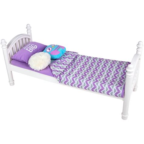 My Life As 6 Piece Bed Set White And Purple For 18 Dolls