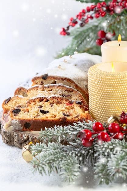 Premium Photo Traditional Christmas Stollen