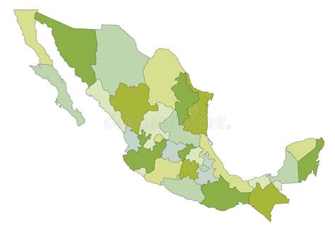 Highly Detailed Editable Political Map With Separated Layers Mexico Stock Vector Illustration