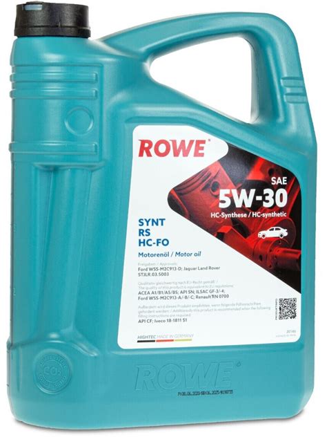 ROWE Hightec Synt RS SAE 5W-30 HC-FO (5 l) ab 35,89 € | Preisvergleich ...