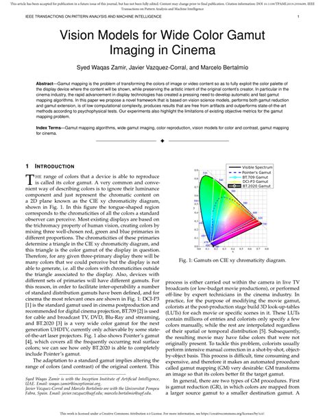 Pdf Vision Models For Wide Color Gamut Imaging In Cinema