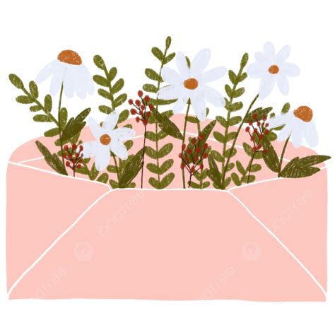 Flower Envelope Envelope Mail Flower Png Transparent Clipart Image