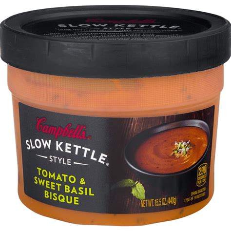 Campbells Slow Kettle Style Tomato And Sweet Basil Bisque Soup 15 5 Oz