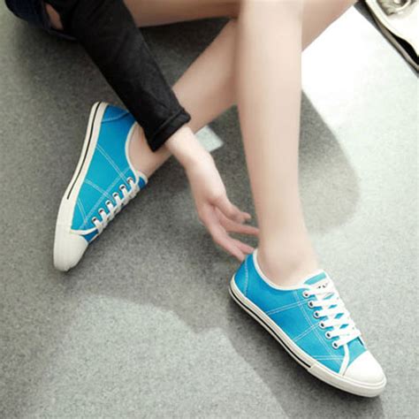 Candy Color Lace Up Casual Low Top Flat Canvas Sneaker [grxjy5190460