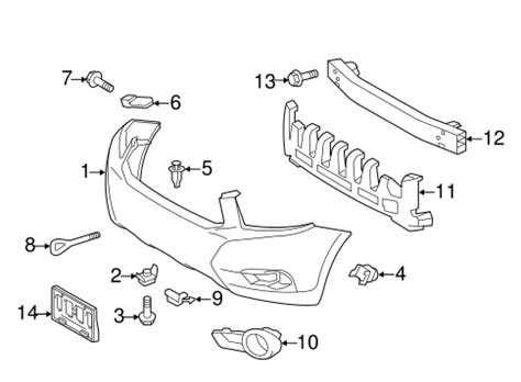 Bumper Components Front For 2008 Toyota Highlander Toyota Parts