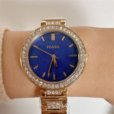 Fossil Bq Karli Three Hand Gold Tone Stainless Steel Watch