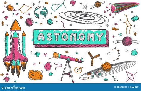 Astronomy Science Education Subject Doodle Icon Stock Vector ... 
