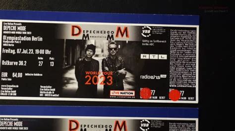 Ticket Depeche Mode Memento Mori Ostkurve Berlin