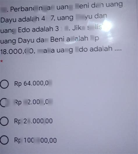 cara menghitung perbandingan uang 3 orang 1