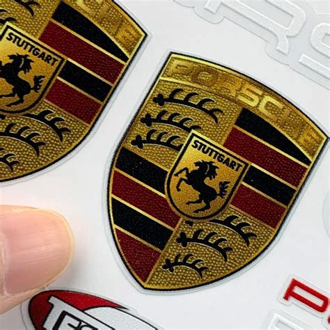 Whole SET PORSCHE HORSE Logo Car Auto Decorative Emblem Badge Decal ...