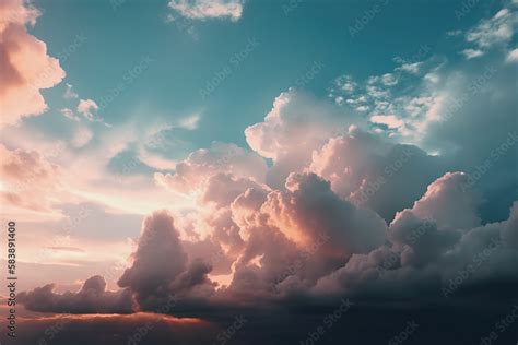 sky aesthetic pastel color background Generative AI Stock Illustration ...