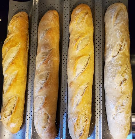 Organic Sourdough Baguettes Original Recipe Creation Long Fermented For A Minimum Of 24