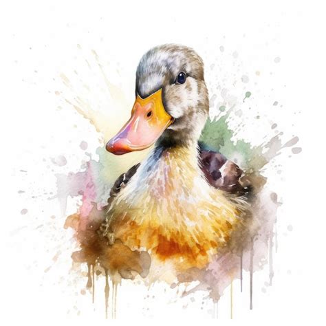 Premium AI Image | Watercolor painting of duck