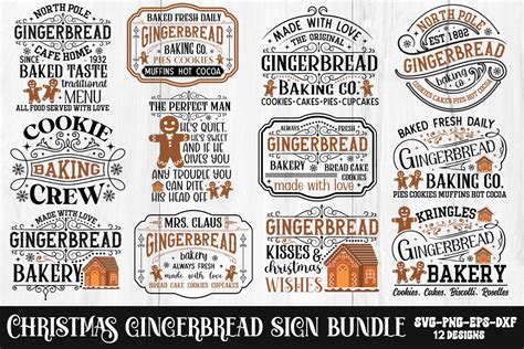 Christmas Gingerbread Sign Bundle Graphic By Craftart Creative Fabrica