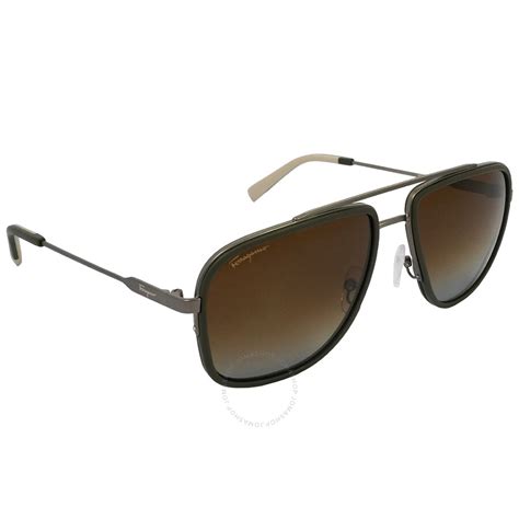 Salvatore Ferragamo Rectangular Men's Sunglasses SF203S 054 57 ...