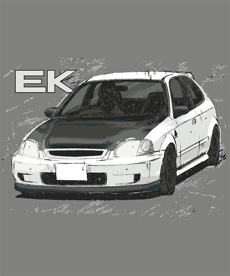 Initial D Anime JDM Spoon EK Hatch Sticker Digital Art By Phai Bui