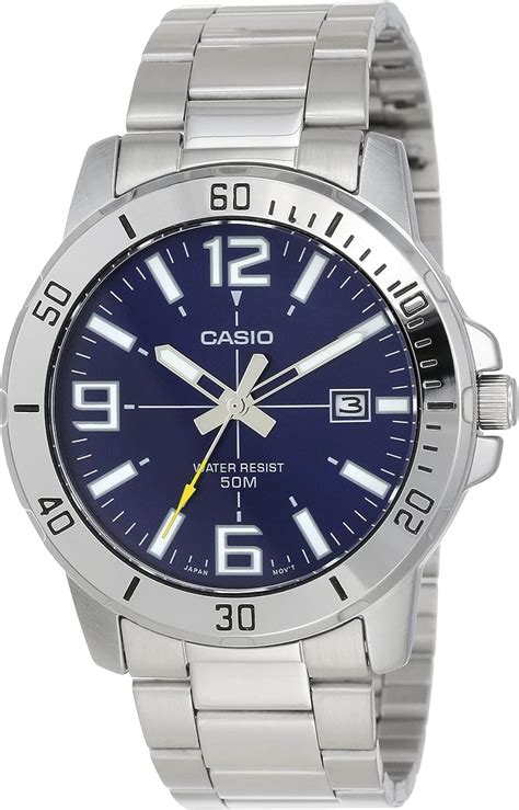 Casio Mtp Vd D Bv Men S Enticer Stainless Steel Blue Dial Casual