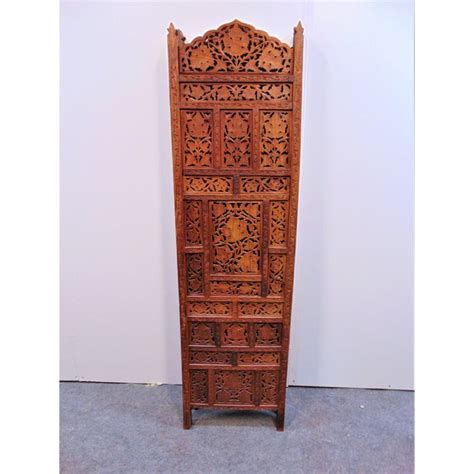 Mid Century Teak Carved Folding Dressing Screen Chairish