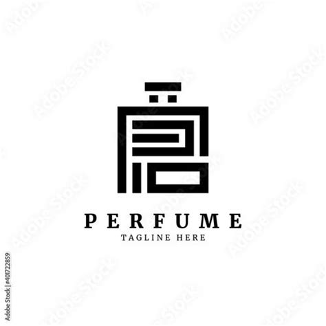 A Classical Bottle Of Perfume Logo Floral Design Concept Stock Vector