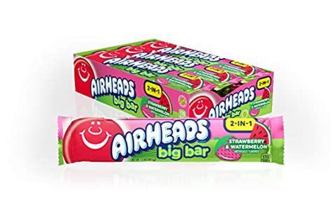 Airheads 2 In 1 Big Bar Blue Raspberry And Cherry 150 Ounce Pack Of