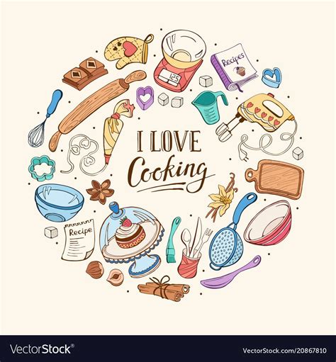 Cooking Poster Cooking Logo Baking Art Baking Tools Recipe Book