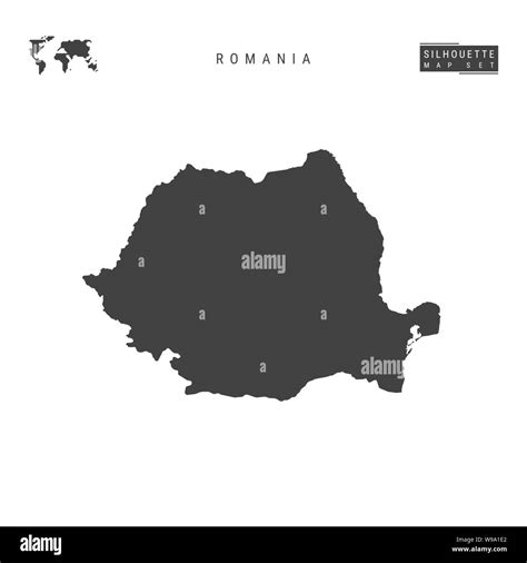 Rumanía mapa de vectores en blanco aislado sobre fondo blanco High