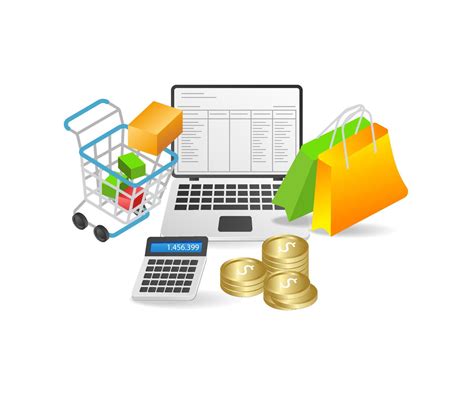 Concept flat isometric 3d illustration detailed shopping budget