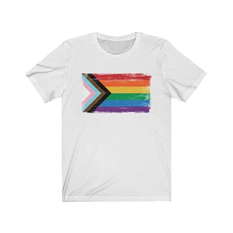 Progress Pride Flag T Shirt LGBTQ BIPOC Rainbow Gay Pride Etsy
