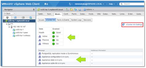 Configure Vcenter High Availability Basic