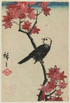 Artist Utagawa Hiroshige Title White Headed Bird On Maple Branch Date